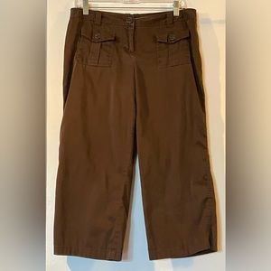 Ann Taylor Chocolate brown low waist capri pants petite size 10